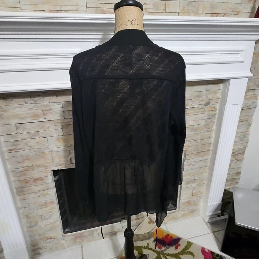 Multiples Slightly Sheer Asymmetrical Cardigan Bl… - image 5